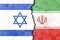 Shot of Israel VS Iran flags