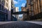 Shot of the Passerelle Tondo, a walkway connecting two buildings in the center of Brussels, Belgium