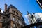 Shot of the Passerelle Tondo, a walkway connecting two buildings in the center of Brussels, Belgium