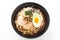 Shot ramen isolated in studio