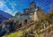 Shot of the Sand in Taufers castle in the Tyrolean Alps, Italy