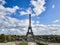 Shot of the Tour Eiffel and Champs de Mars in Paris