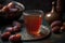 Shot Of Traditional Ramadan Beverage, Like Jallab Or Qamardeen Juice, In Glass. Generative AI