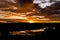 Shot through tress of a beautiful sunset in the australian outback with 1 lakes, Nitmiluk National Park, Australia