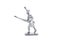 Shot of uncolored handmade metal soldier on white background