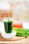 Shot of wheatgrass juice