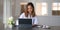 Shot of young female doctor working on medical expertise with tablet in office room