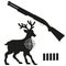 Shotgun and aim on a deer black silhouette