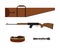 Shotgun and case, cartridge belt and optical sight