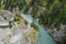 The shotover river cutting through a rocky gorge