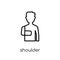 shoulder immobilizer icon. Trendy modern flat linear vector shoulder immobilizer icon on white background from thin line General