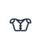 shoulder pads icon vector from american football concept. Thin line illustration of shoulder pads editable stroke. shoulder pads