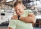 Shoulder pain, fitness and bodybuilder man in gym for training, workout and challenge exercise with medical risk. Injury