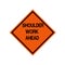 Shoulder Work Ahead Traffic Road Sign ,Vector Illustration, Isolate On White Background Icon