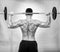 Shoulder workout with barbell