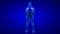 Shoulders Pain animation. Blue Human Anatomy Body 3D Scan render - seamless loop on blue background