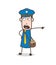 Shouting Angry Mailman Person Vector Illustration