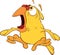 Shouting chicken cartoon