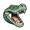 Shouting Crocodile Face Sticker On Isolated Tansparent Background, Png, Logo. Generative AI