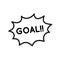 Shouting goal icon. goal text with bubble chat. simple illustration outline style sport symbol.