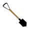 Shovel. Garden, building tool on a white surface. Isolated. Icon symbol