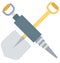 Shovel and Gimlet Isolated Vector Icon for Construction