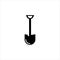 Shovel glyph vector icon isolated on a white background. Gardening tools silhouettes. Flat icon design. Logo