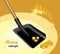 Shovel with golden coins. Money concept