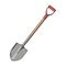 Shovel isolated on a white background. Color line art.