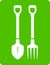 Shovel and pitchfork icon - tools for garden