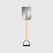 Shovel or rabbler with yellow handle icon on a grey background