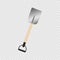 Shovel or rabbler with yellow handle icon on the grey background