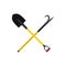 Shovel and scrap icon