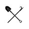 Shovel and scrap icon