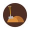 Shovel soil agriculture work equipment farm cartoon block and flat icon