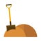 Shovel soil agriculture work equipment farm cartoon flat icon style