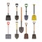 shovel tool set cartoon vector illustration