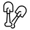 Shovels icon, outline style