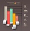 Show colorful paper roll infographics graph