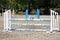 Show jumping poles obstacles, barriers, waiting for riders