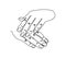 Show manicure gesture one line art. Continuous line drawing of gesture, hand, gentle gesture of female hands.
