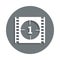 show movie count icon in badge style. One of Cinema collection icon can be used for UI, UX