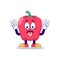 show pink tongue red bell pepper cartoon