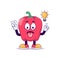show pink tongue red bell pepper cartoon