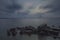 Show shutter Image of Bandra-worli Bridge taken from Shivaji Park Beach at Twilight in Mumbai,Maharashtra,India