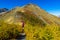 Show in the Varaita Valley: from the summit of Mount Peyron with a view of Lake Pontechianale and the top of Monviso