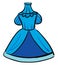 A showcase blue-colored frock for girl children vector or color illustration
