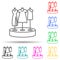 showcase with dresses multi color style icon. Simple thin line, outline vector of mall shopping center icons for ui and ux,