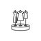 showcase with dresses outline icon. Element of shopping icon for mobile concept and web apps. Thin line showcase with dresses icon