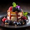 Showcase of a Gourmet Dessert Plate: Artful Culinary Presentation. Generative Ai